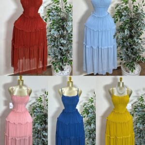 RUFFLE MESH LAYERED DRESS