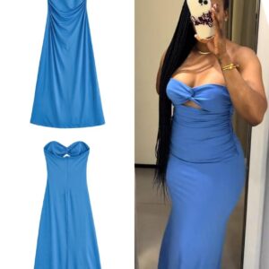 Stylish Zr Open Ruched Tube Dress