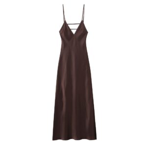 Sexy Zr Backless Silk Dress