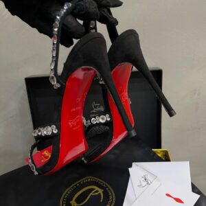 Christian loubutin Luxury stoned shining sandals 4 inches heels