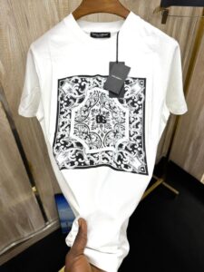 DOLCE AND GABBANA   COTTON T-SHIRT WITH PRINT AND EMBROIDERY