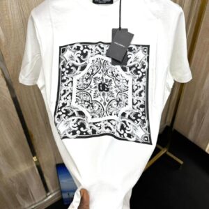 DOLCE AND GABBANA   COTTON T-SHIRT WITH PRINT AND EMBROIDERY