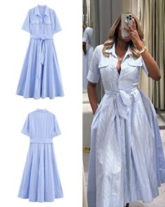 Zara Linen Poplin Shirt Dress