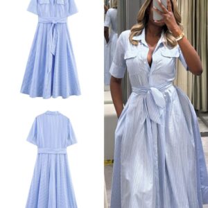 Zara Linen Poplin Shirt Dress